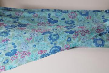 catalog photo of 10+ yards 70s 80s vintage floral print poly soft brushed light floaty fabric for retro lingerie 