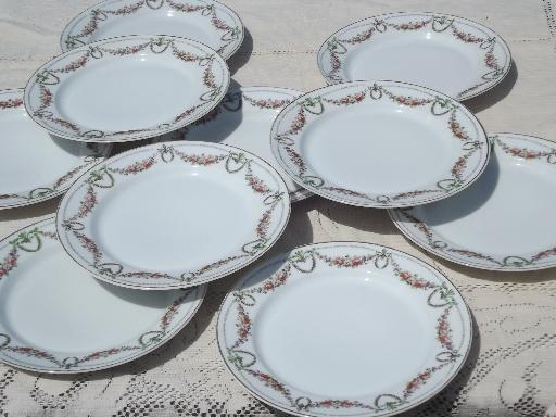 photo of 10 rose garland china salad / dessert plates, vintage H & Co Bavar #1