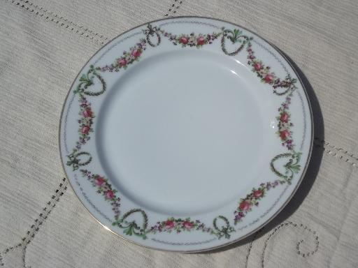 photo of 10 rose garland china salad / dessert plates, vintage H & Co Bavar #2