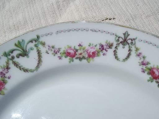 photo of 10 rose garland china salad / dessert plates, vintage H & Co Bavar #3