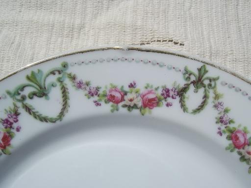 photo of 10 rose garland china salad / dessert plates, vintage H & Co Bavar #4