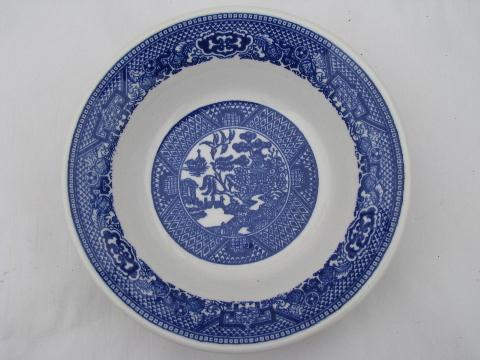 photo of 10 soup or cereal bowls, vintage Blue Willow pattern china #2