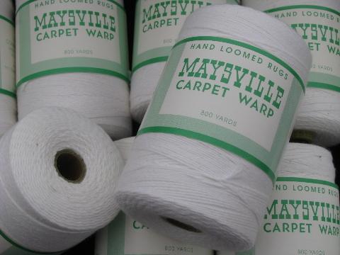 photo of 10 spools vintage Maysville cotton rug thread, carpet warp weaving cord #2