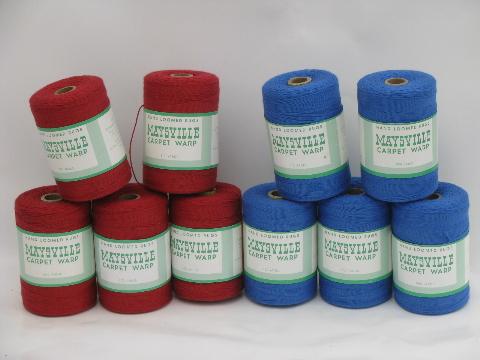 photo of 10 spools vintage Maysville cotton rug thread, carpet warp weaving cord #1