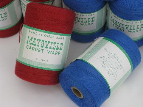 photo of 10 spools vintage Maysville cotton rug thread, carpet warp weaving cord #2