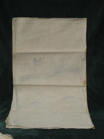 photo of 10 vintage feedsack shop/kitchen towels, heavy old cotton sacking fabric #2