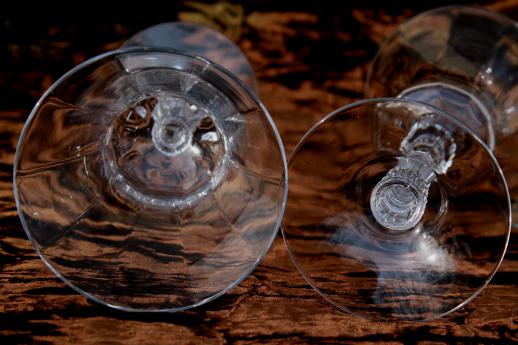 photo of 10 water glasses, vintage crystal clear Cambridge gadroon blank stems, rose point shape #3