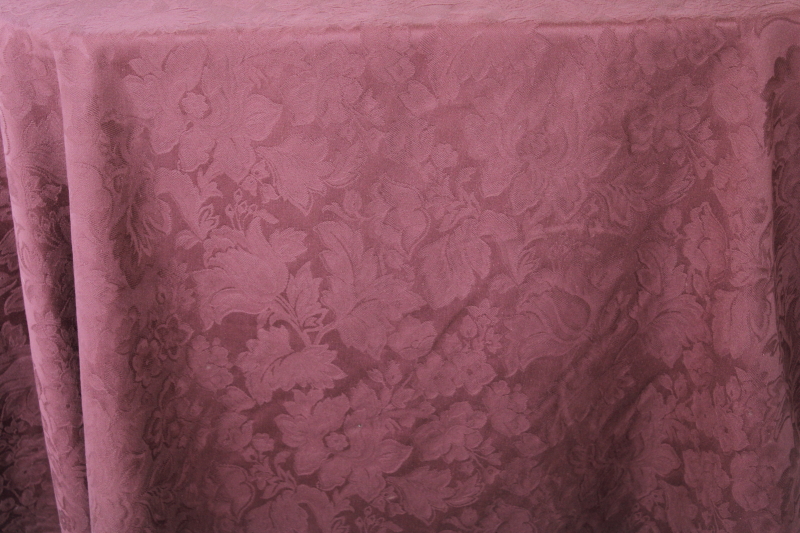 photo of 10 yds vintage muted burgundy wine upholstery fabric, soft draping cotton rayon or poly blend jacquard #2
