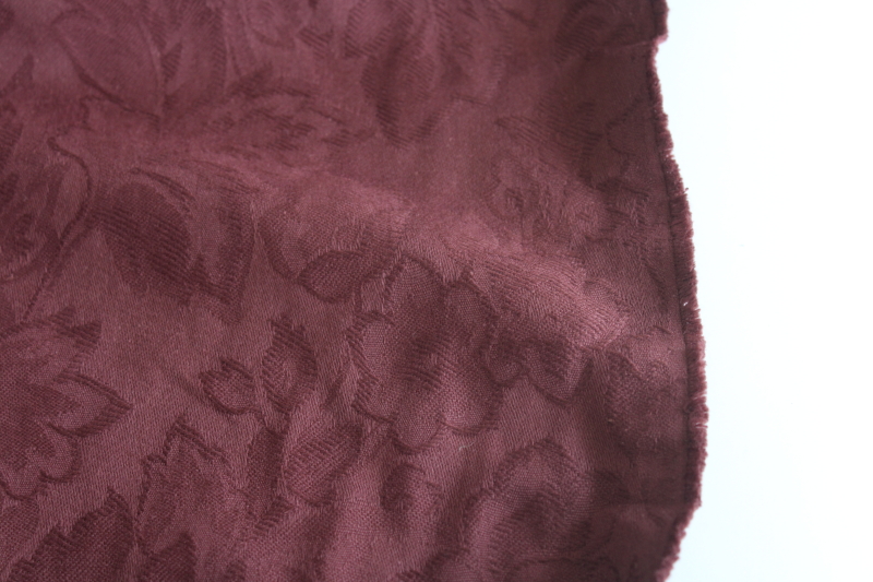 photo of 10 yds vintage muted burgundy wine upholstery fabric, soft draping cotton rayon or poly blend jacquard #7