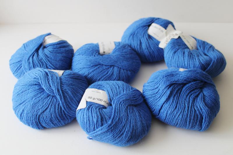 photo of 100% alpaca natural fiber yarn, soft slightly fuzzy sport weight yarn Swedish blue #5