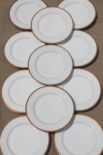 photo of 100 antique vintage mismatched china plates perfect for weddings, pure white w/ gold mixed patterns #6