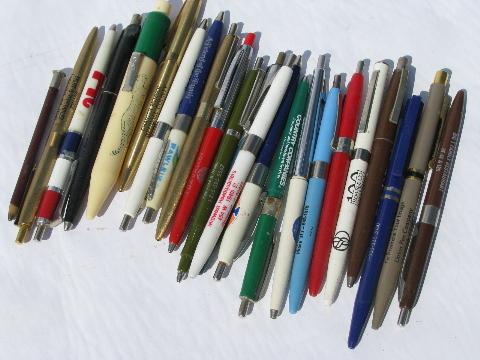photo of 100+ old vintage advertising pens & pencils, northern rural Illinois towns #2