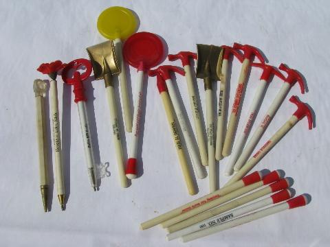 photo of 100+ old vintage advertising pens & pencils, northern rural Illinois towns #4