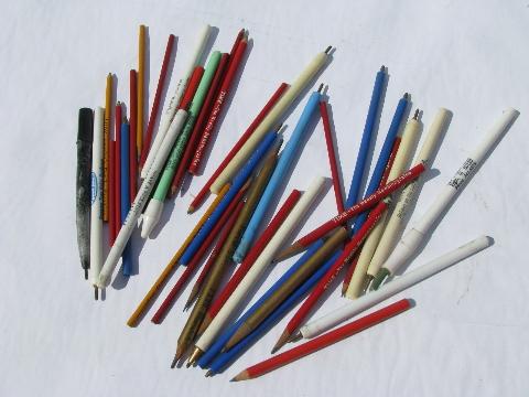 photo of 100+ old vintage advertising pens & pencils, northern rural Illinois towns #6