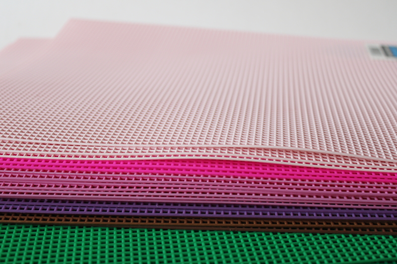 photo of 100+ sheets of plastic canvas in many colors, new old stock craft supplies lot  #4