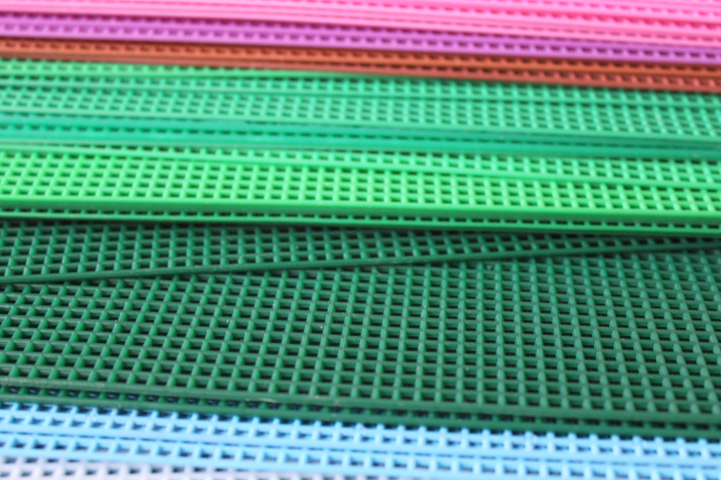 photo of 100+ sheets of plastic canvas in many colors, new old stock craft supplies lot  #5
