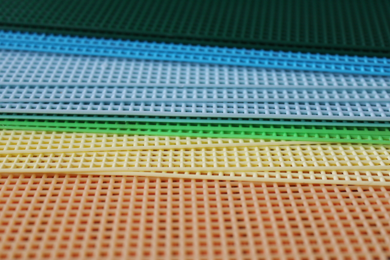 photo of 100+ sheets of plastic canvas in many colors, new old stock craft supplies lot  #6