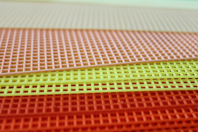 photo of 100+ sheets of plastic canvas in many colors, new old stock craft supplies lot  #7
