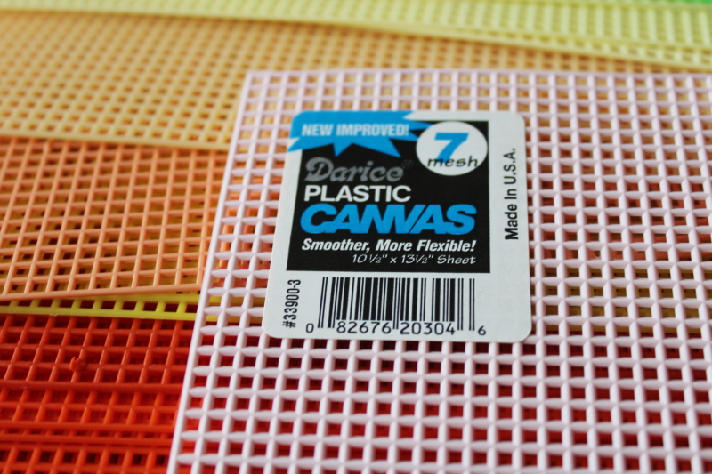 photo of 100+ sheets of plastic canvas in many colors, new old stock craft supplies lot  #10