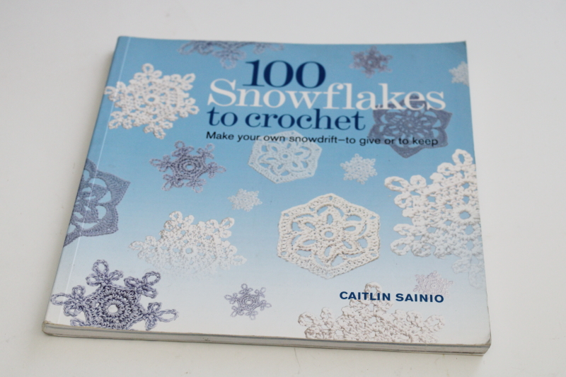 photo of 100 snowflakes to crochet, charted designs w/ written patterns, crocheted lace snowflakes #1