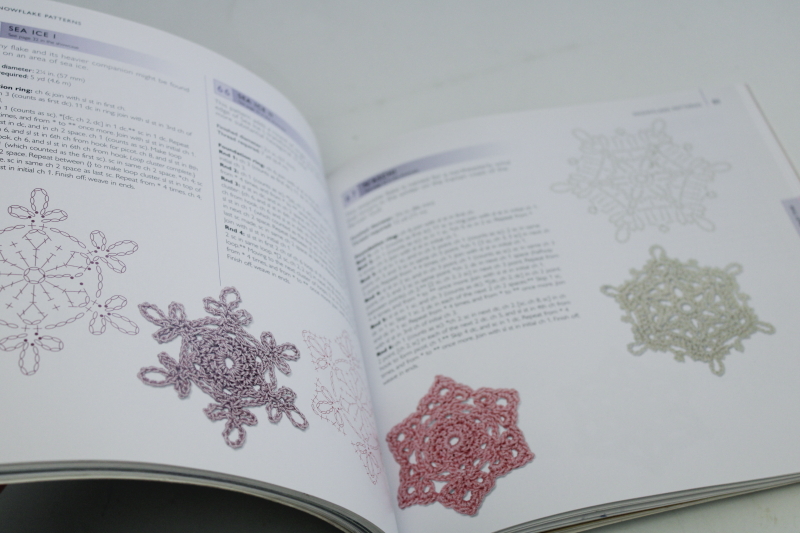 photo of 100 snowflakes to crochet, charted designs w/ written patterns, crocheted lace snowflakes #2