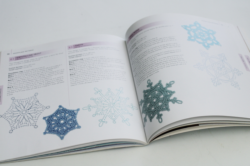 photo of 100 snowflakes to crochet, charted designs w/ written patterns, crocheted lace snowflakes #3