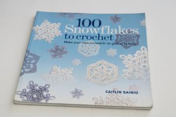 photo of 100 snowflakes to crochet, charted designs w/ written patterns, crocheted lace snowflakes