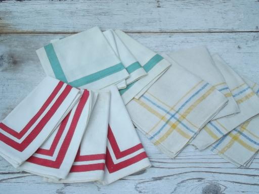 photo of 100+ vintage kitchen linens, feedsack and print dish towels, napkins, cloths #5