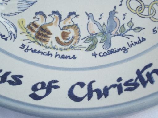 photo of 12 Days of Christmas Louisville stoneware chop/cake plate, MA Hadley #3