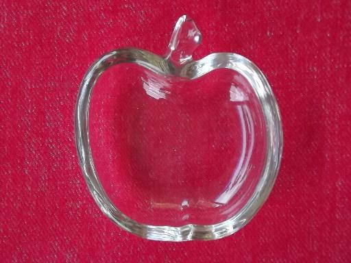 photo of 12 apple shaped pressed glass dishes, salt dips or butter pat plates? #2