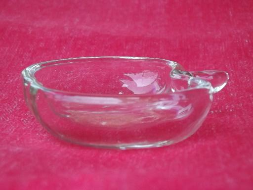 photo of 12 apple shaped pressed glass dishes, salt dips or butter pat plates? #3