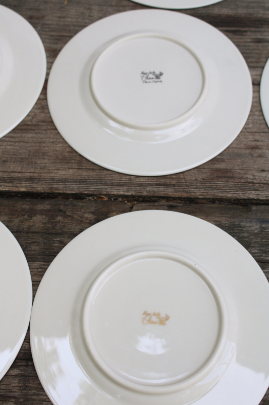 photo of 12 bread & butter plates vintage Japan fine china, Lenox style ivory porcelain w/ platinum silver band #6
