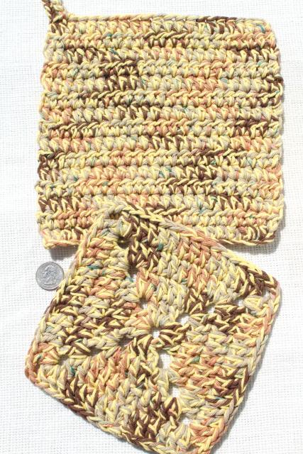 photo of 12 new hand knit crochet cotton kitchen pot holders w/ hanging loops #5