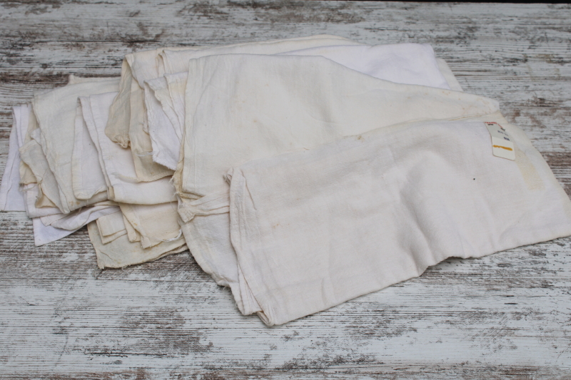 photo of 12 vintage cotton flour sack towels w/ original labels, unused but spotted  #8