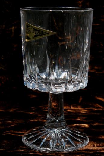 photo of 12 water glasses Zeus Royal Crystal Rock Italian lead crystal goblets RCR label #2