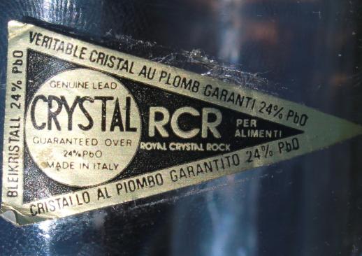 photo of 12 water glasses Zeus Royal Crystal Rock Italian lead crystal goblets RCR label #6