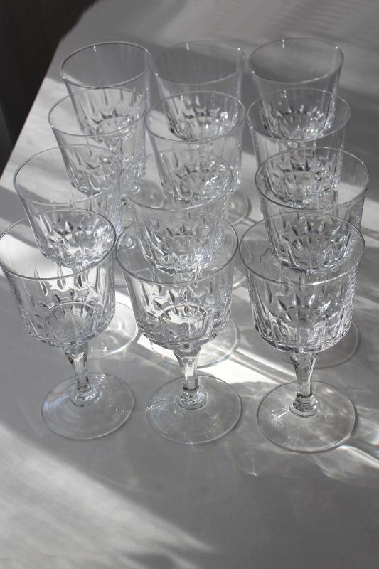 photo of 12 wine glasses or water goblets, vintage French crystal Versailles Cristal d'Arques #5