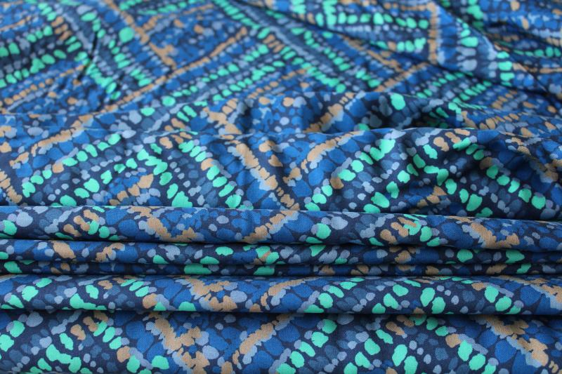 photo of 12 yards Moda rayon fabric made in Japan, batik style print cool colors on blue #1