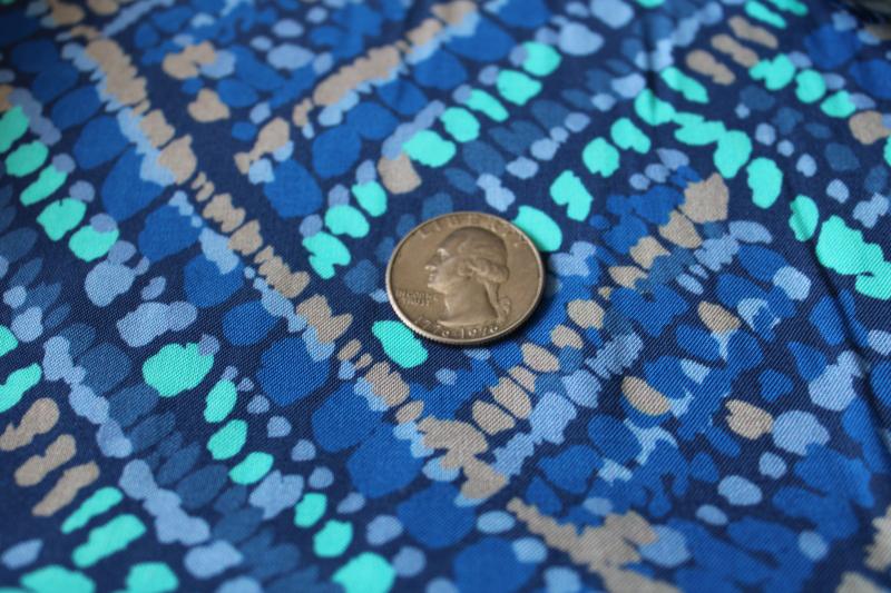 photo of 12 yards Moda rayon fabric made in Japan, batik style print cool colors on blue #5