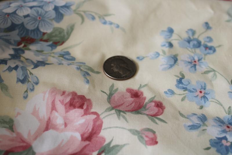 photo of 15 yards vintage cotton fabric romantic shabby floral print decorator chic  #4