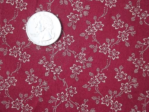 photo of 15 yds print cotton quilt fabric, brick red & brown quilting fabric lot  #4