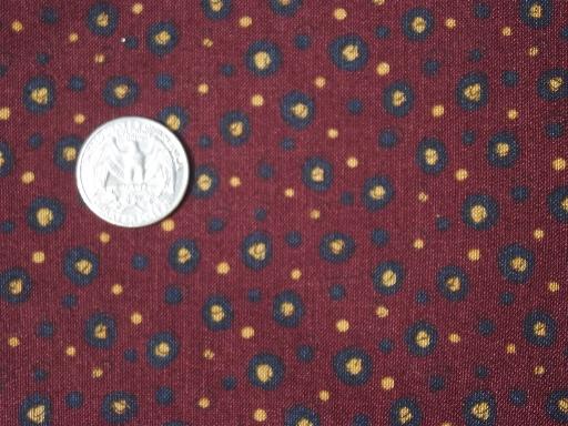 photo of 15 yds print cotton quilt fabric, brick red & brown quilting fabric lot  #5