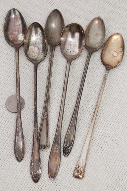 photo of 150+ antique & vintage silver plate spoons,& shabby tarnished silverware flatware lot #9