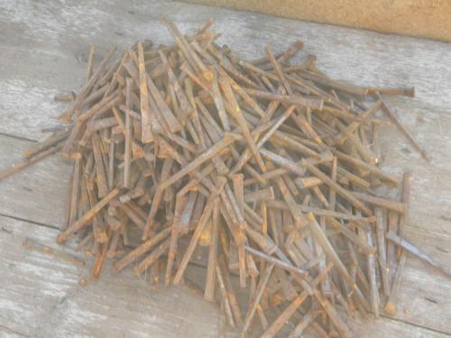 photo of 15LB lot primitive old square cut nails 2.5/3.5'' restoration hardware #1