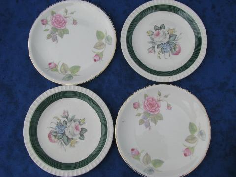 photo of 16 vintage china cake or sandwich plates, 2 each 8 different florals #2