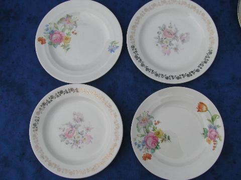 photo of 16 vintage china cake or sandwich plates, 2 each 8 different florals #3