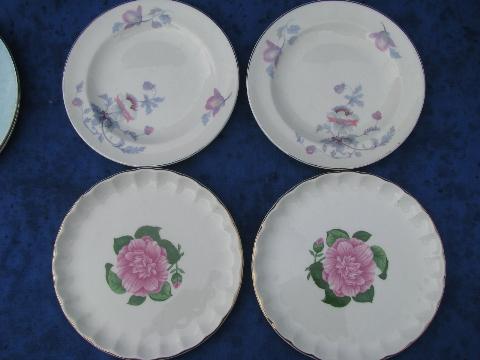 photo of 16 vintage china cake or sandwich plates, 2 each 8 different florals #4