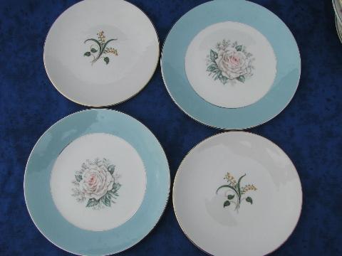 photo of 16 vintage china cake or sandwich plates, 2 each 8 different florals #5