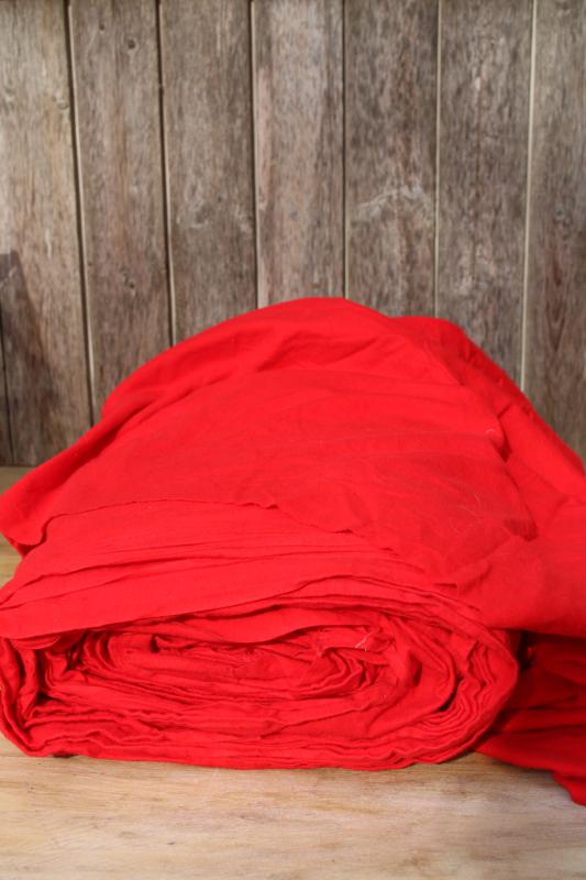 photo of 16 yards bolt of solid red cotton flannel fabric, vintage quilting or sewing material #1