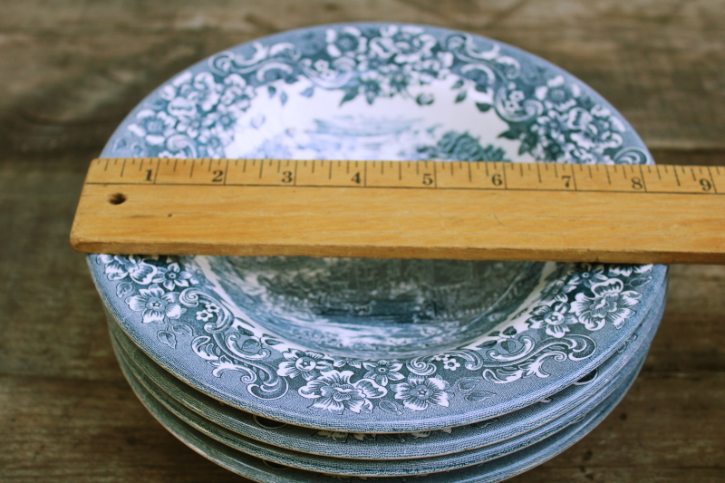 photo of 17th Century pattern made in China blue & white soup bowls Staffordshire Engravings #6